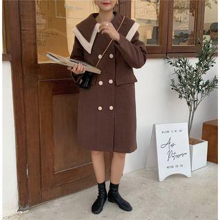 Sailor Collar Double-button Woolen Coat