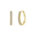 Simple And Bright Plated Gold Geometric Cubic Zircon Earrings Golden - One Size