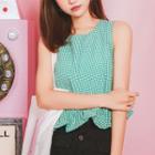 Plaid Frill Hem Tank Top