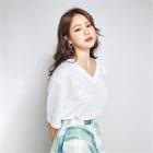 Loose-fit V-neck Linen T-shirt