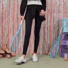 Inset Tie-waist Letter-printed Skirt Leggings