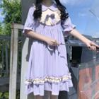 Elbow-sleeve Ruffle Midi Lolita Dress
