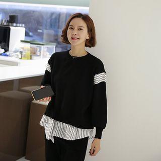Pinstripe-detail Boxy Sweater