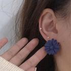 Flower Stud Earring 1 Pair - Silver Needle - Purple - One Size