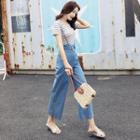 Set; Striped T-shirt + Jumper Jeans