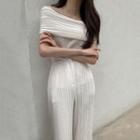 Short-sleeve Off Shoulder Top / Pants