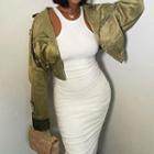 Cropped Hooded Zip-up Jacket