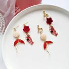 Non-matching Alloy Carp Fish Bobble Dangle Earring