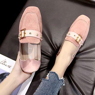 Faux Suede Belted Loafers