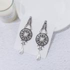 Rhinestone Faux Pearl Dangle Earring 1 Pair - Silver - One Size