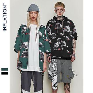 Couple Loose-fit Astronaut-print Shirt