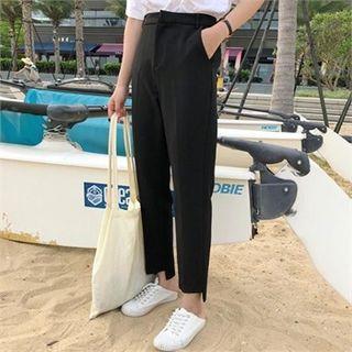 Dip-back Hem Tapered Pants