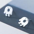 925 Sterling Silver Monster Earring 1 Pair - S925 Silver - Silver - One Size