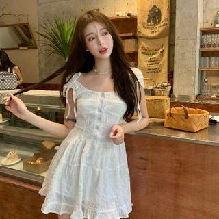 Plain Single Breasted Dress