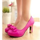 Patent Bow-accent High-heel Pumps
