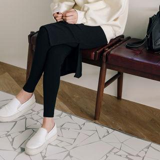Ribbed H-line Skirt Overlay Leggings