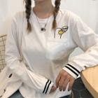 Cartoon Embroidered Long-sleeve T-shirt