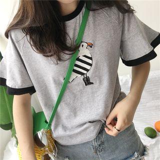 Sequined Bird Short-sleeve T-shirt