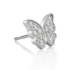 Crystal Butterfly Steel Earring Silver - One Size