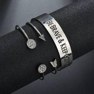 Set Of 3: Bracelet Silver - One Size
