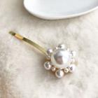 Faux-pearl Flower Hair Clip Faux Pearl - Flower - One Size
