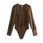 Satin Long-sleeve Romper