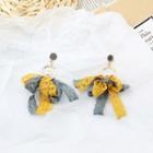 Fabric Bow Fringed Earring As Shown In Figure - One Size