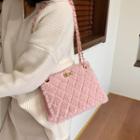 Chain Strap Furry Quilted Shoulder Bag