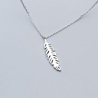 925 Sterling Silver Leaf Pendant Necklace S925 Silver - One Size