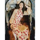 Long-sleeve Rose Embroidery Qipao Dress