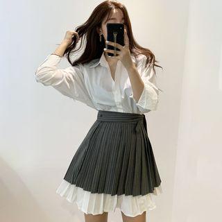 Set: Shirt Dress + Pleated Skirt
