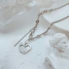 Heart Pendant Stainless Steel Necklace 1990 - Necklace - Silver - One Size