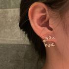 Rhinestone Branches Earring 1 Pair - Silver Needle - One Size