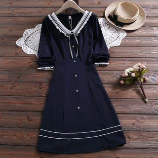 Long Sleeve Bow Detail Dress