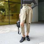 Drawcord-waist Ripped Baggy-fit Pants