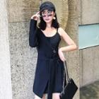 Single Sleeve Mock Two Piece A-line Dress