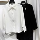 Plain Button-up Long Coat / Shirt