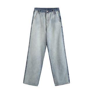 Regular Waist Two Tone Loose-fit Jeans