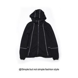 Stitched Hooded Zip Jacket
