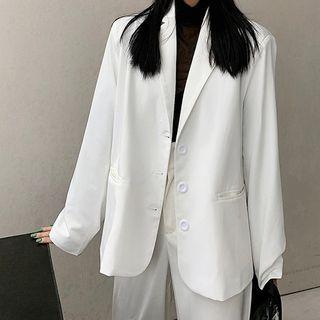 Long-sleeve Loose-fit Plain Blazer