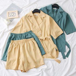 Set: Double-breasted Light Jacket + Shorts