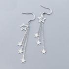 925 Sterling Silver Star Fringed Earring As Shown In Figure - One Size