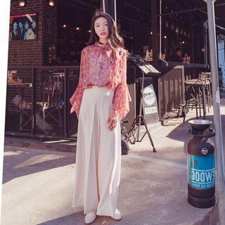 Floral Blouse / Wide Leg Pants / Set