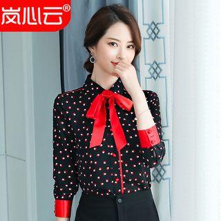 Dotted Shirt / Slim-fit Dress Pants / Set