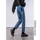 High-waist Colorblock Harem Jeans