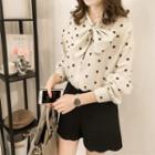 Dotted Ribbon Accent Blouse