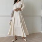 Gathered Maxi Shirtwaist Dress Ivory - One Size