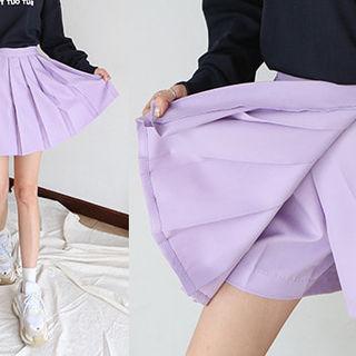Plated A-line Skort