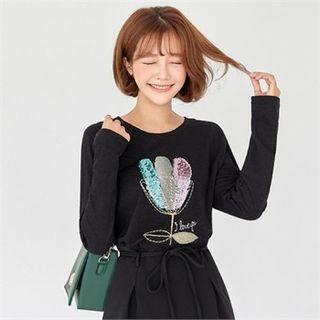 Sequined Flower T-shirt
