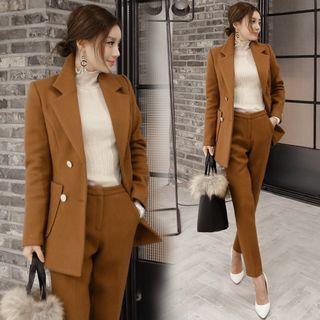 Set: Double-breast Blazer + Tweed Pants